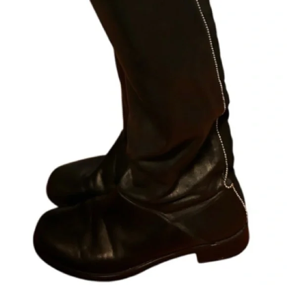 Stuart Weitzman Black Leather knee high boots with silver beads size 9 - Picture 7 of 11